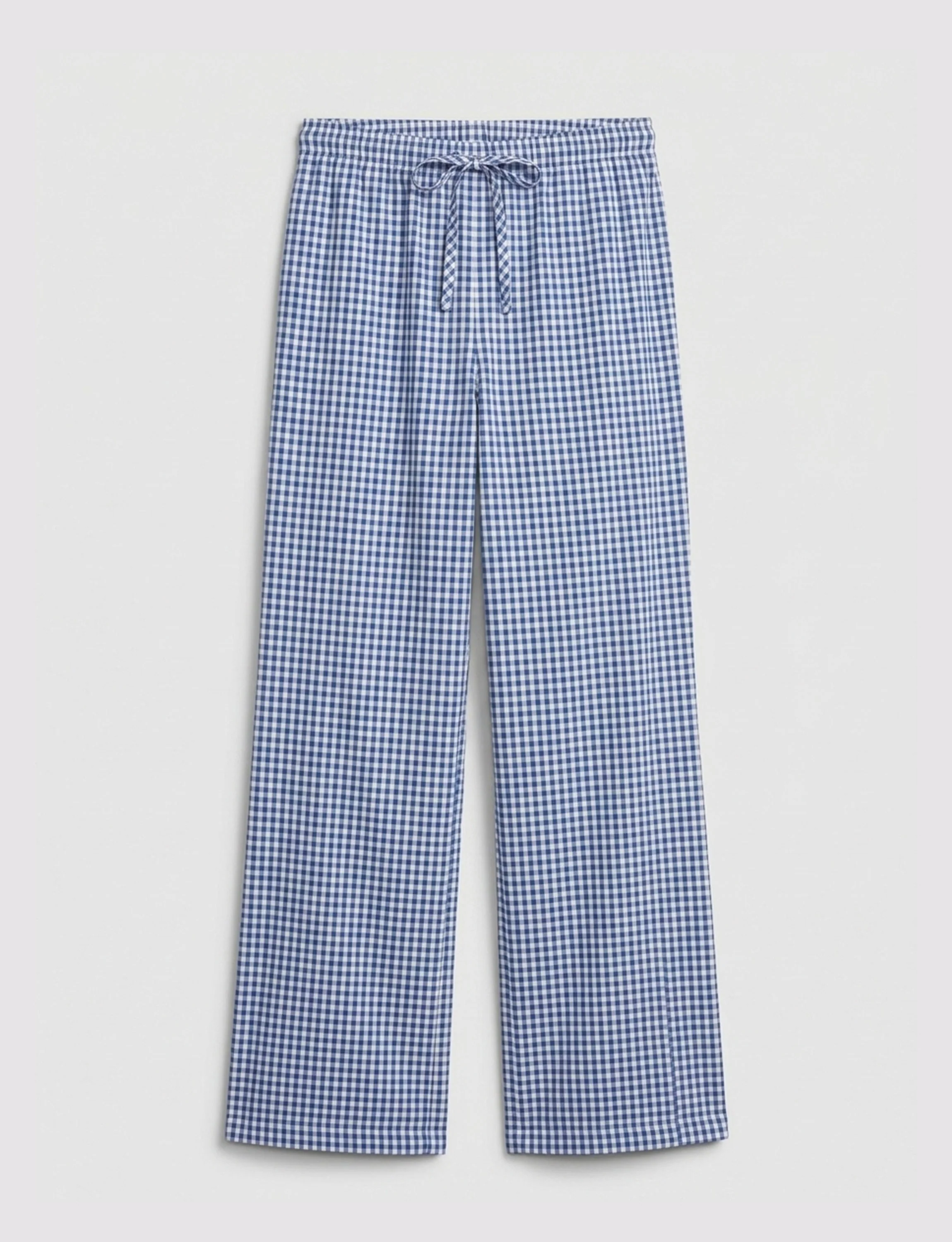 Pantalone a quadretti blu